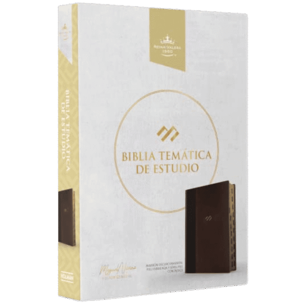 Biblia RVR 1960 de Estudio Temática - Miguel Núñez Piel Duotono Marrón