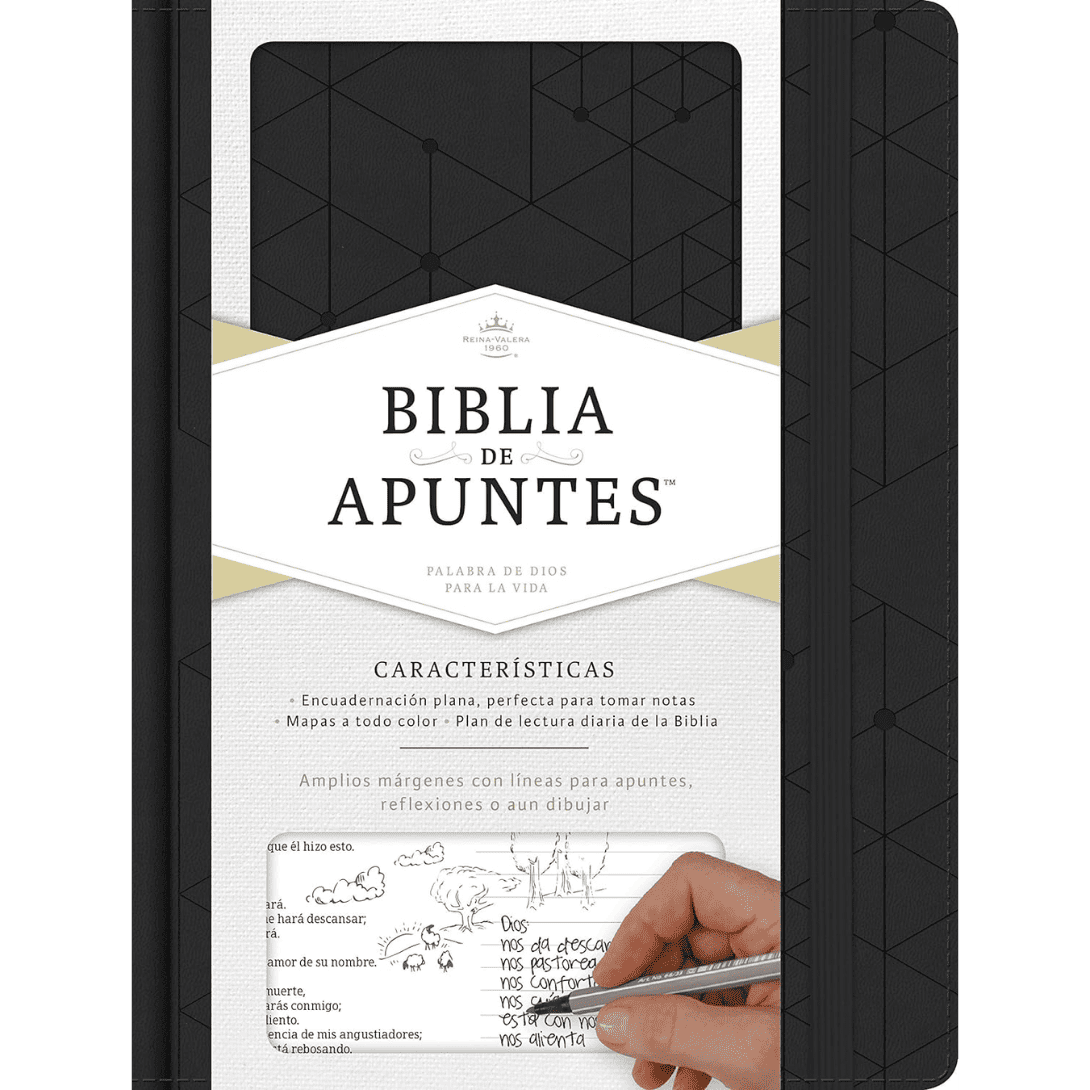 Biblia de Apuntes RVR 1960 - Negra Tamaño Manual