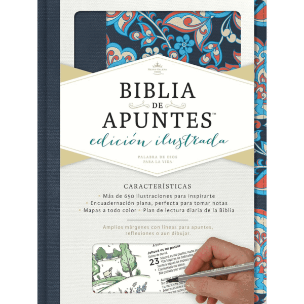 Biblia Reina Valera 1960 de Apuntes, Edición ilustrada - Tela en rosado y azul