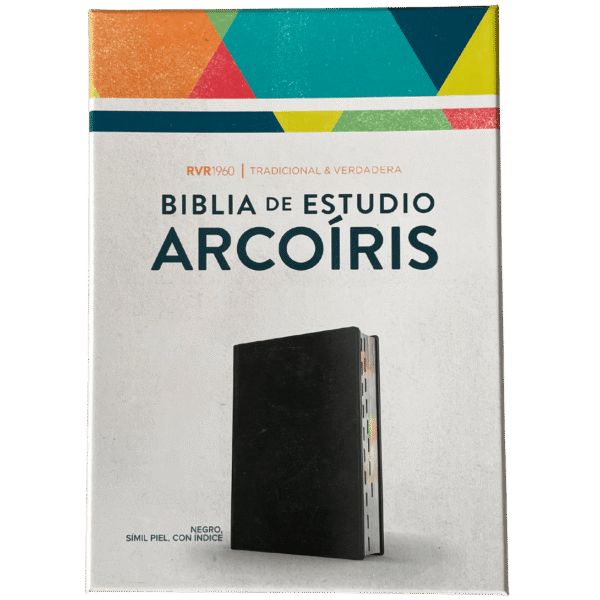 Biblia de Estudio Arcoiris - Negro Símil Piel